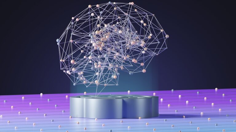 Abstract AI network representing answer engines, machine understanding and AI search visibility