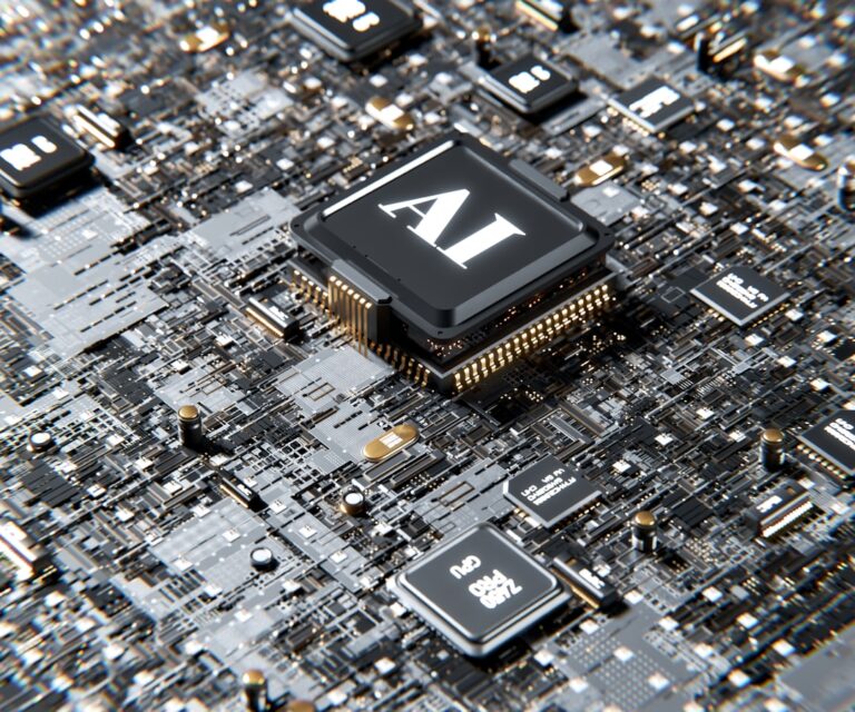 AI processing technology representing machine understanding, search systems and digital authority