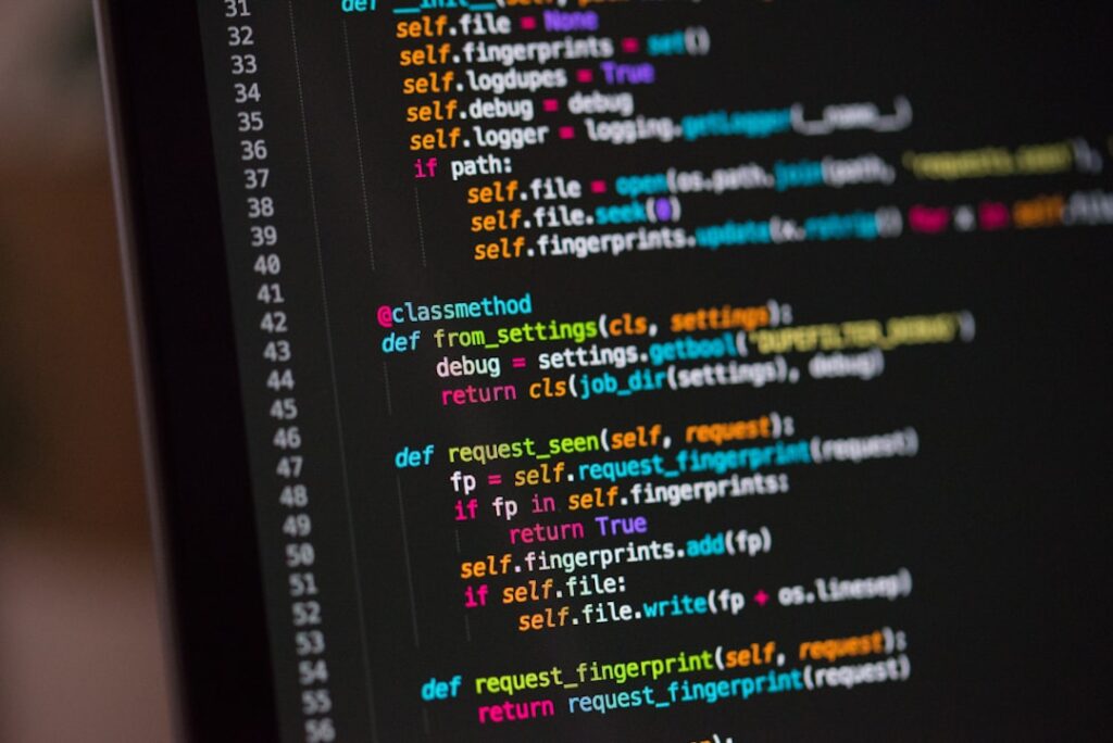 Developer working with website code to improve technical visibility for AI search systems